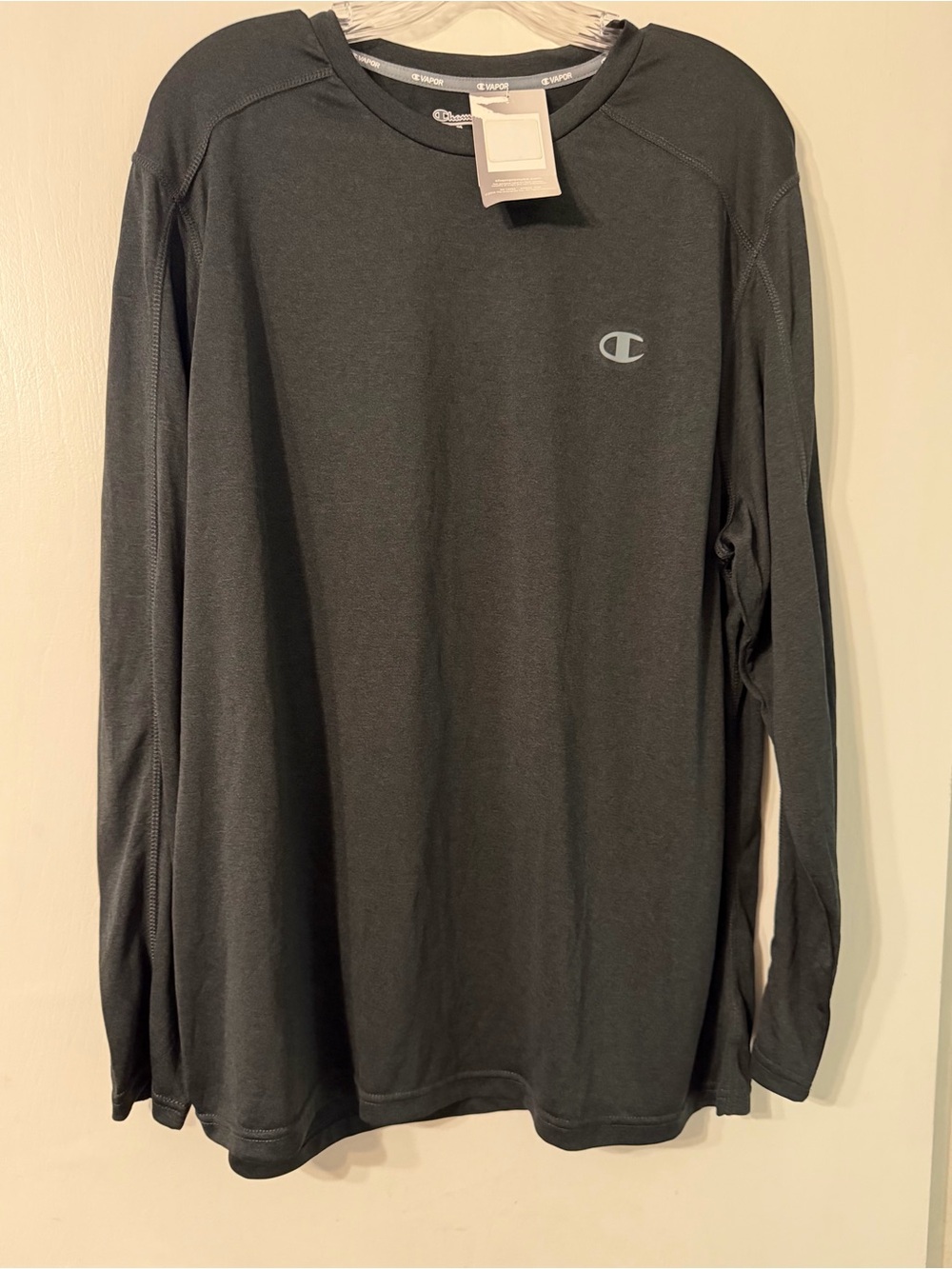 Vapor NWT Champion Performance Long Sleeve Athletic Tee - Charcoal Gray Sz XL